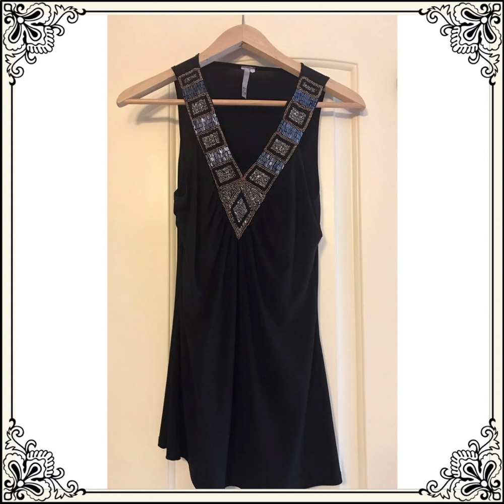 V Neck Top With Gorgeous Beads